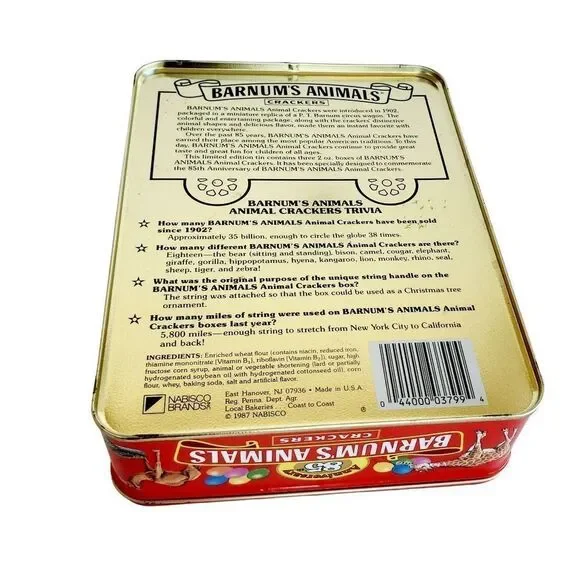 1987 Nabisco 85th Anniversary Barnum's Animal Crackers Tin Box - Picture 5 of 11